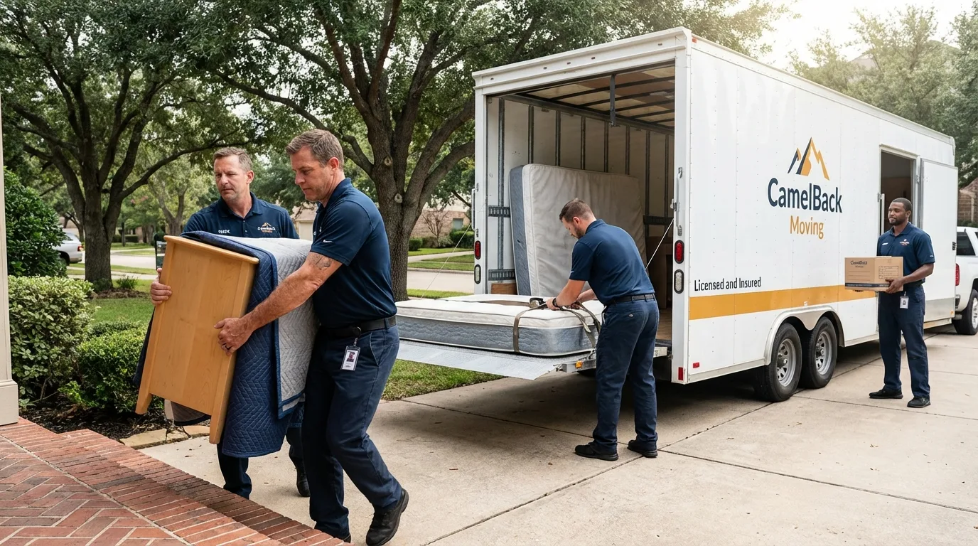 Crew loading residential truck for cross-state move from Chillicothe, OH