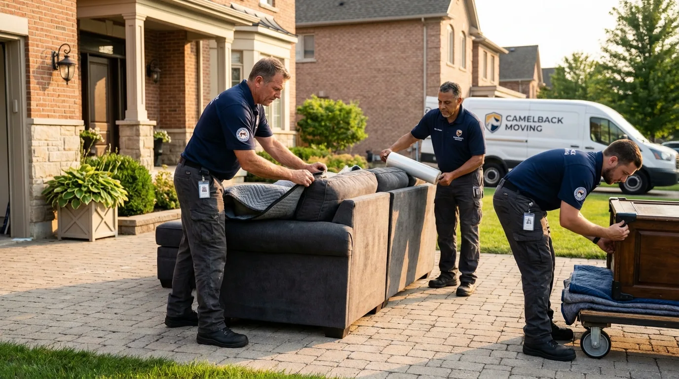 Large estate moving crew wrapping furniture in Chillicothe, OH